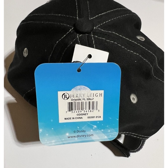 Disney Parks Baseball Hat Black White Embroidered Logo Jerry Leigh Adult Cap NWT - Picture 3 of 5